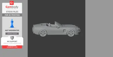 3D model of a classic Alfa Romeo convertible car, side view, ready for 3D printing.