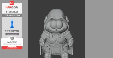 A 3D model mashup of a character resembling both a cartoon cat and a superhero in armor.