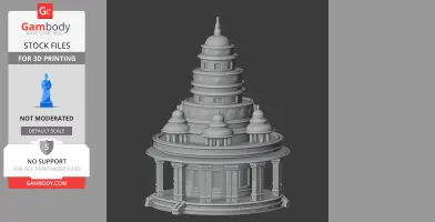 Intricate multi-tiered, domed architecture with columns for 3D printing.
