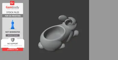 3D model of a rabbit-shaped bowl and wall hook, designed for 3D printing.