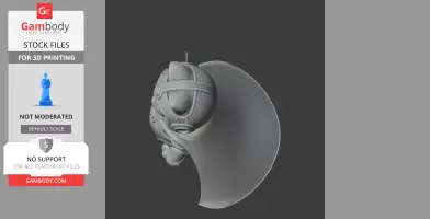 A 3D model of Garfield wearing Doctor Fate's helmet and cape, designed for 3D printing.