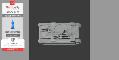 Top view of a detailed Birch gun tank model for 3D printing, showcasing turret and surface details.