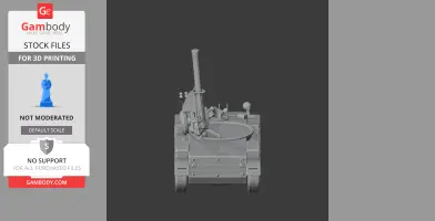 3D model of a Birch Gun tank with prominent turret and tracks, viewed from the front.