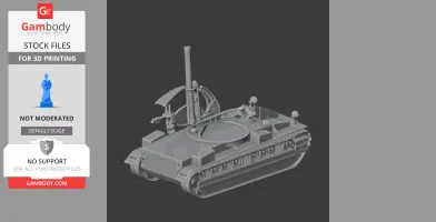 Detailed 3D model of a Birch gun tank with tracks and turret, designed for 3D printing.