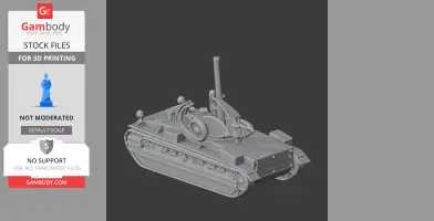 3D model of a Birch Gun tank, showcasing intricate details for 3D printing.