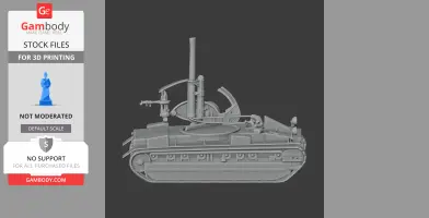 A detailed 3D model of a Birch gun tank, side view, featuring tracks and a prominent turret.