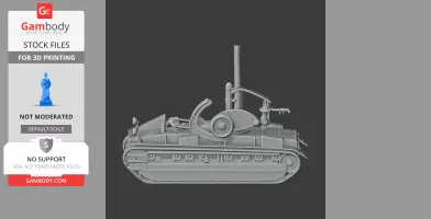 Detailed 3D model of a Birch gun tank with tracks and turret, suitable for 3D printing.