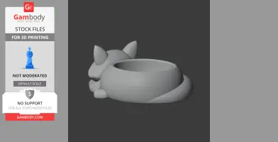 3D model of a curled-up raccoon bowl with a hollow center, designed as a wall hook.