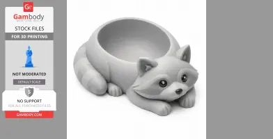 Cute raccoon-shaped 3D print wall hook with a bowl-like opening on its back.