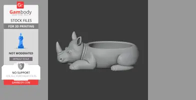 Rhinoceros Bowl - Animal Wall Hook STL