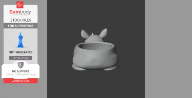 Rhinoceros Bowl - Animal Wall Hook STL