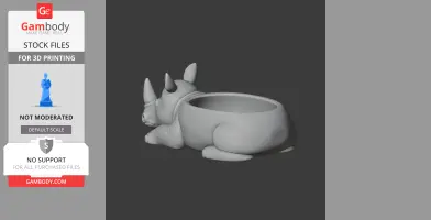 Rhinoceros Bowl - Animal Wall Hook STL