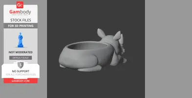 Rhinoceros Bowl - Animal Wall Hook STL