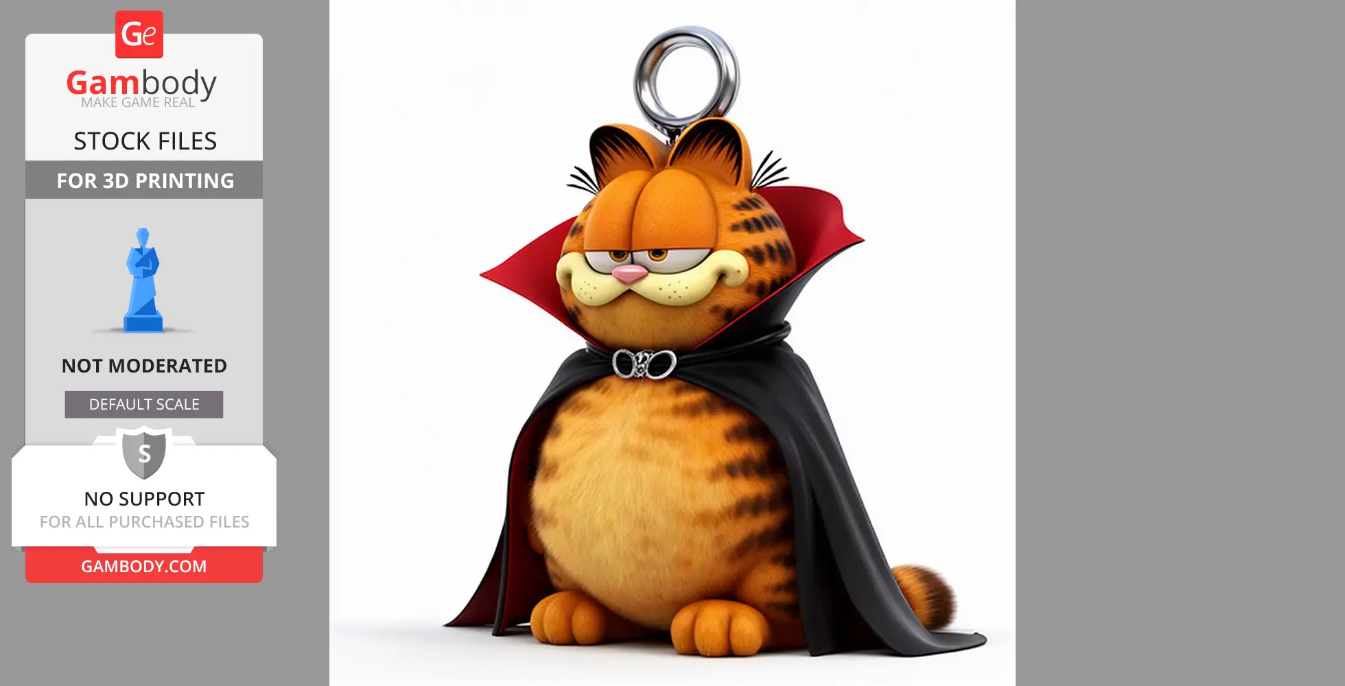 Garfield Dracula Ring Figure - Mashup Figure STL