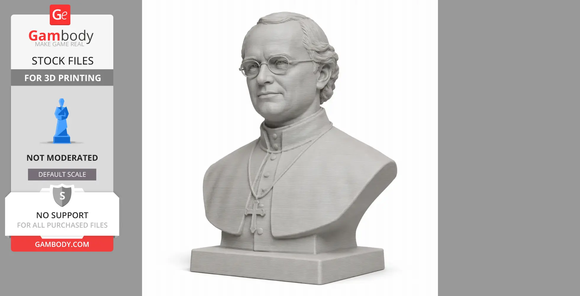 Gregor Mendel Bust - Historical Warrior STL