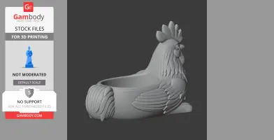 Rooster Bowl - Animal Wall Hook STL