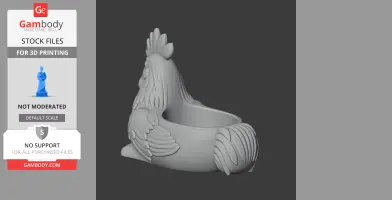 Rooster Bowl - Animal Wall Hook STL
