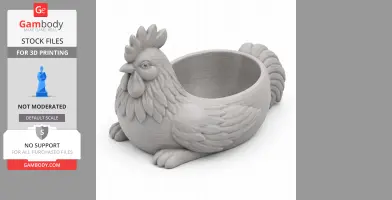 Rooster Bowl - Animal Wall Hook STL