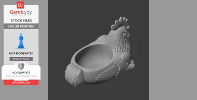 Rooster Bowl - Animal Wall Hook STL
