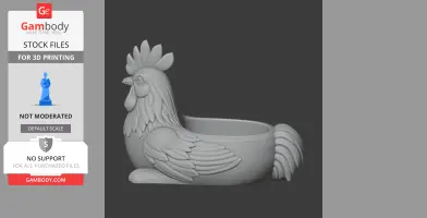 Rooster Bowl - Animal Wall Hook STL