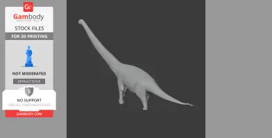 3D model of a long-necked, prehistoric dinosaur for printing.