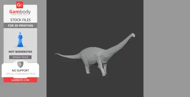3D model of a Notocolossus, a large, long-necked prehistoric dinosaur, for 3D printing.