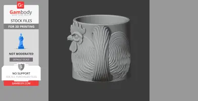 Rooster Mug - Animal Wall Hook STL
