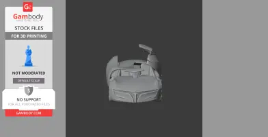 3D model of a futuristic car with open doors for 3D printing.