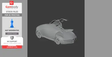 3D model of Alfa Romeo Pandion car with open doors, designed for 3D printing.