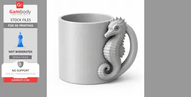Seahorse Mug - Animal Wall Hook STL