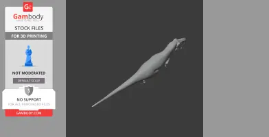 A 3D model of a Nototyrannus dinosaur, viewed from above, designed for 3D printing.