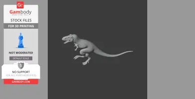 Gray 3D model of a Nototyrannus dinosaur in a running pose, displayed on a dark background.