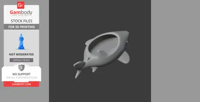 3D printed shark-shaped wall hook with a bowl-like opening.