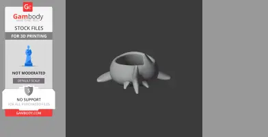 A 3D model of a shark-shaped bowl designed as a wall hook, with fins and a shark head detail.