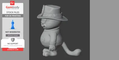 Cartoon cat mashup with hat and glove, combining characteristics of Garfield and Freddy Krueger.
