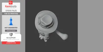 Garfield and Freddy Krueger mashup figure with a hat, claws, and striped texture, in STL format for 3D printing.