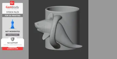 Shark Mug - Animal Wall Hook STL
