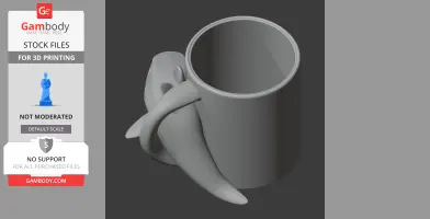 Shark Mug - Animal Wall Hook STL