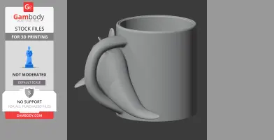 Shark Mug - Animal Wall Hook STL