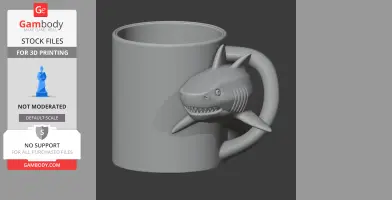 Shark Mug - Animal Wall Hook STL