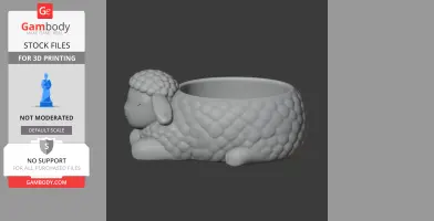 Sheep Bowl - Animal Wall Hook STL