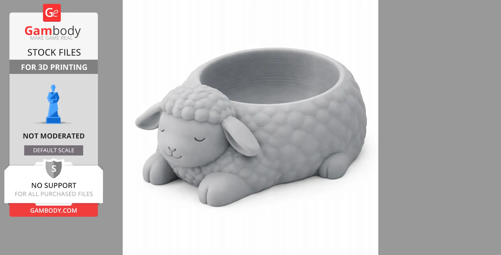 Sheep Bowl - Animal Wall Hook STL