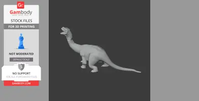 A 3D model of an Ohmdenosaurus with a long neck and tail, designed for 3D printing.