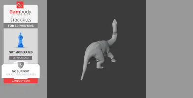 3D model of a prehistoric Ohmdenosaurus dinosaur in a neutral pose, designed for printing.