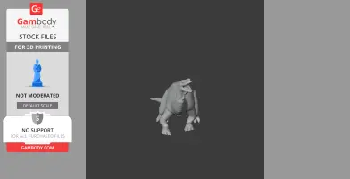 3D model of a prehistoric dinosaur, standing upright with an open mouth.