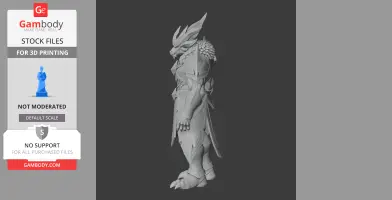 A detailed, armored creature figure with spikes and claws, designed for 3D printing.