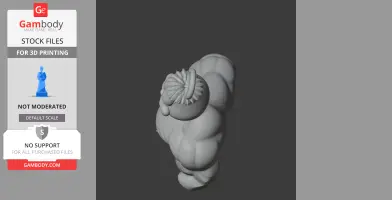 A 3D model of a muscular creature with a bushy tail and rounded body, viewed from above.