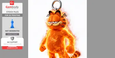 Garfield Human Torch Ring Figure - Mashup Figure STL
