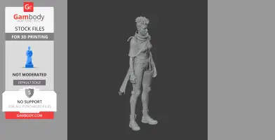 3D printed figure of Astra from Valorant, detailed clothing and accessories, standing pose.