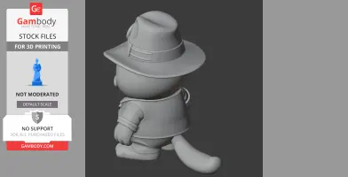 Garfield Indiana Jones Ring Figure - Mashup Figure STL